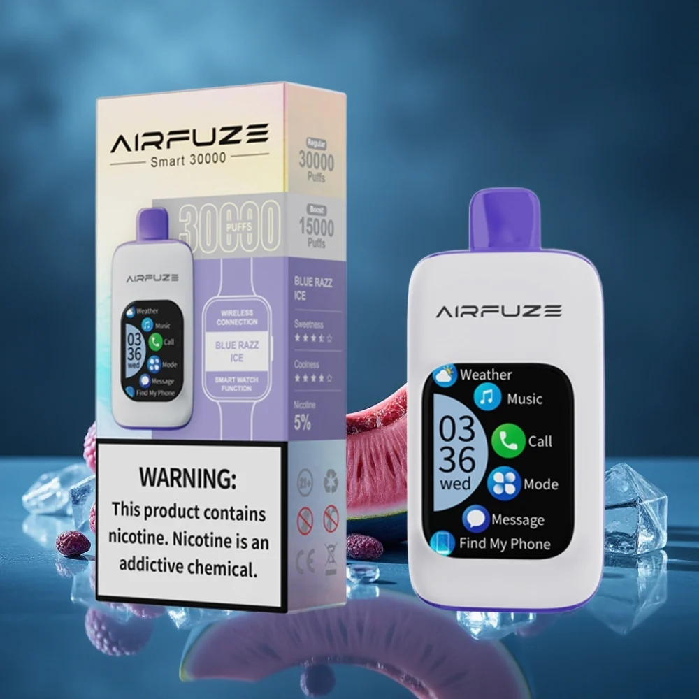 AirFuze Smart 30000 Puffs Disposable Pod Tela Touch 2.01″ Sabor Blue Razz Ice - Image 2