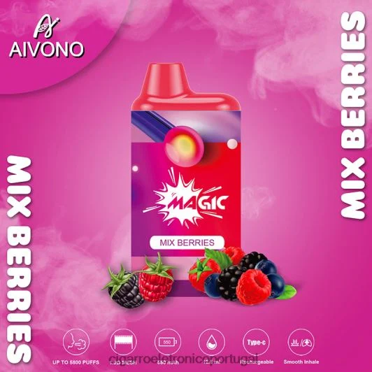 Atacado Vaporizador – Aivono AIM MAGIC cigarro de caixa de 5800 bocas misture frutas FR2FJJ100