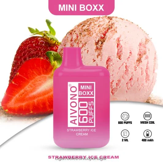 Atacado Vaporizador – Aivono AIM MINI BOXX 600 sorvete de morango FR2FJJ232