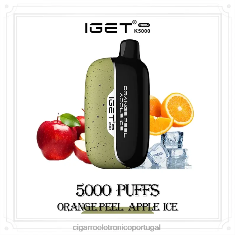 Atacado Vaporizador – IGET Moon k5000 gelo de maçã com casca de laranja 280PF15