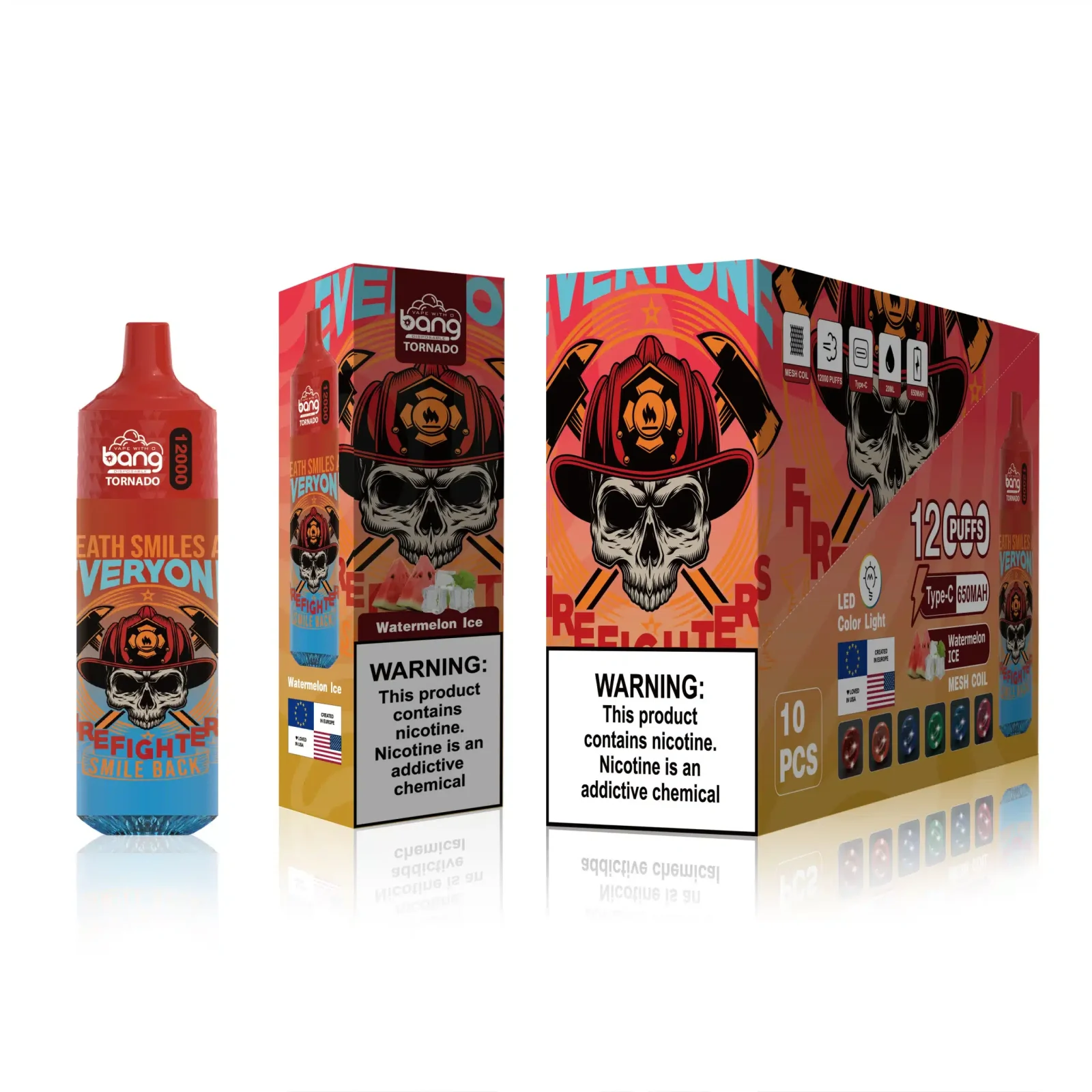 atacado vaporizador RB64122 gelo de melancia Bang Box 12.000 baforadas