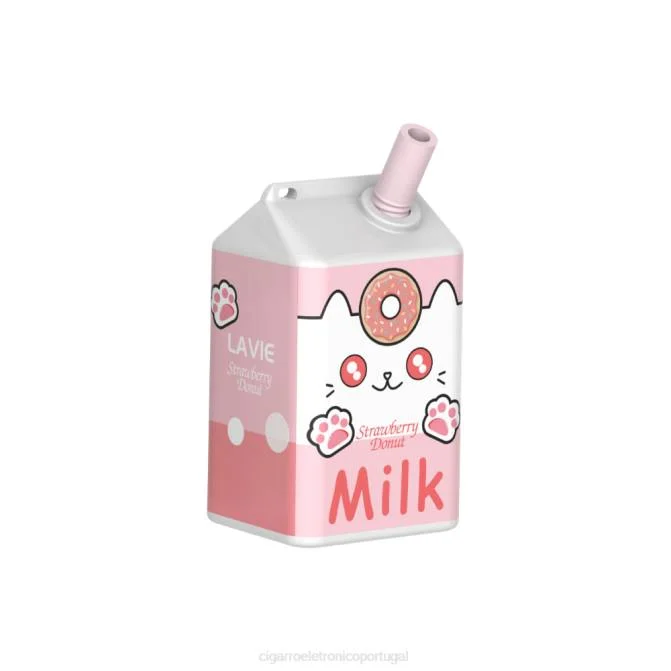 Atacado Vaporizador – rosquinha de morango LAVIE MILK 7.000 baforadas DDN0177