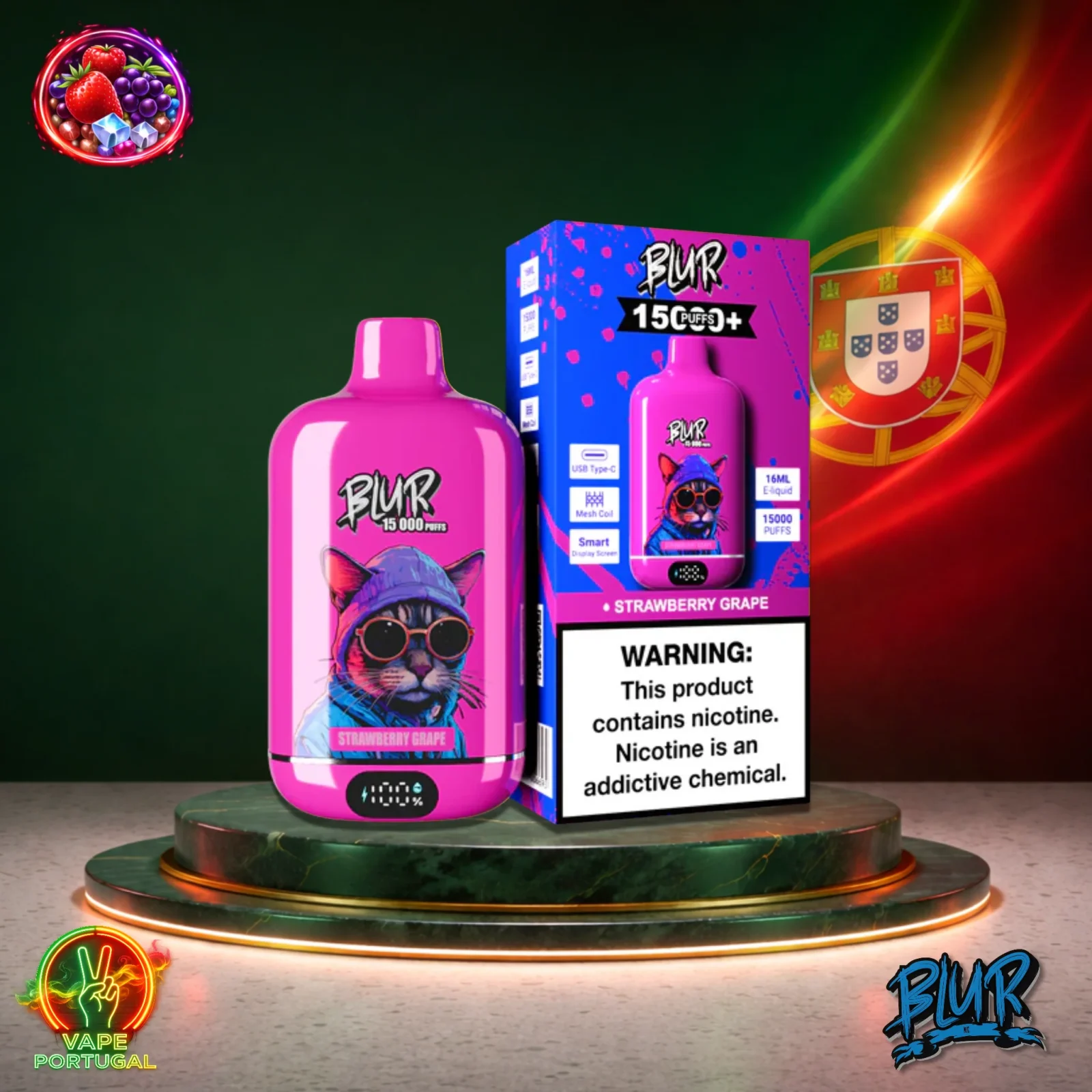 Blur 15000 15K Puffs | Vape Descartável Portugal 2% Nicotina