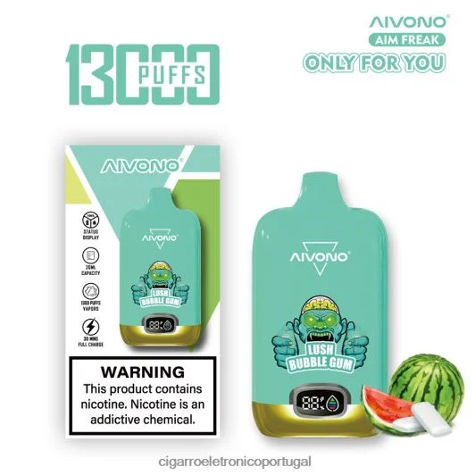 Cigarro Eletrônico – Aivono AIM FREAK 13.000 chiclete exuberante FR2FJJ247