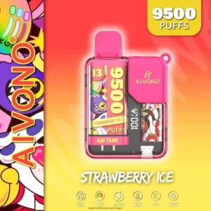 Cigarro Eletrônico – Aivono AIM TANK 9500 gelo de morango FR2FJJ38