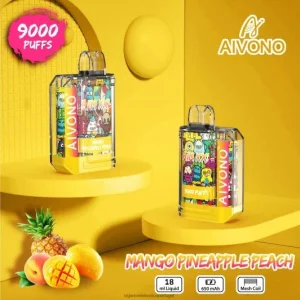 Cigarro Eletrônico – Aivono AIM XXL Adesivo de boca 9000 transparente manga abacaxi pêssego FR2FJJ49