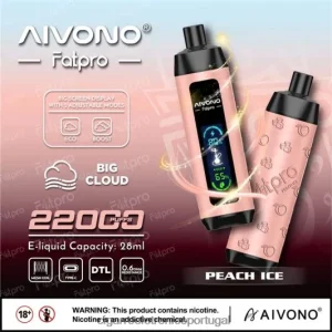 Cigarro Eletrônico – Aivono Fatpro 22.000 gelo de pêssego FR2FJJ5