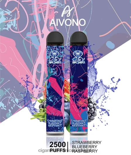Cigarro Eletronico Atacado – Aivono AIM SNAKE 2500 morango mirtilo framboesa FR2FJJ318