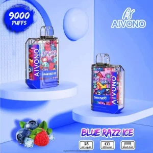 Cigarro Eletronico Atacado – Aivono AIM XXL Adesivo de boca 9000 transparente gelo azul FR2FJJ54