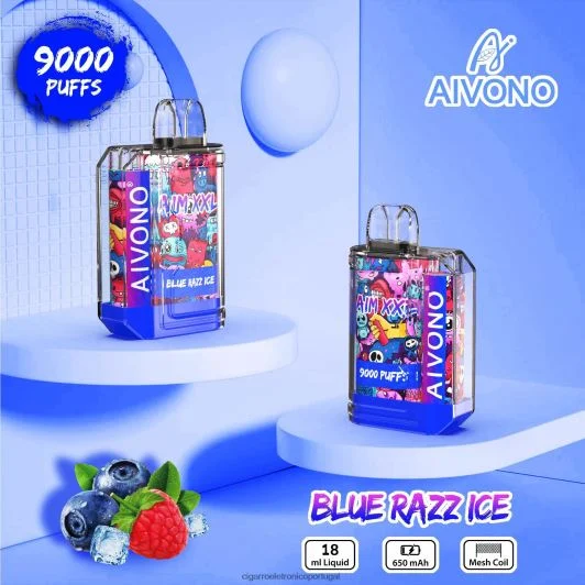 Cigarro Eletronico Atacado – Aivono AIM XXL Adesivo de boca 9000 transparente gelo azul FR2FJJ54