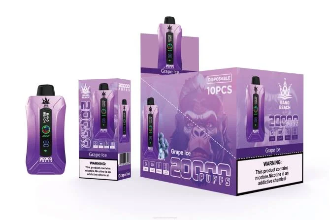 Cigarro Eletronico Atacado – Bang Beach Vape de tela inteligente de 20.000 sopros gelo de uva 8T6010