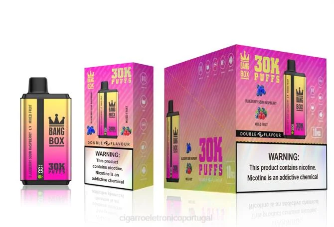 Cigarro Eletrónico Comprar Online – Bang Box 30.000 baforadas sabores duplos mirtilo, framboesa azeda e mistura de frutas 8T6066