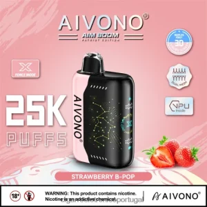 Cigarro Eletrônico Descartável Atacado – Aivono AIM BOOM 25.000 b-pop de morango FR2FJJ352