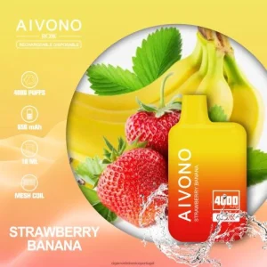 Cigarro Eletrônico Descartável Atacado – Aivono AIM BOXX 4000 banana morango FR2FJJ231