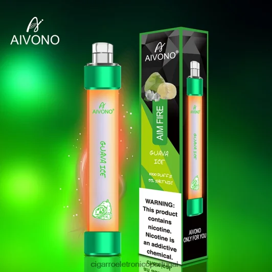 Cigarro Eletrônico Descartável Atacado – Aivono AIM FIRE 1000 gelo de goiaba FR2FJJ330