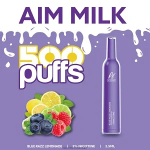 Cigarro Eletrônico Descartável Atacado – Aivono AIM MILK 500 limonada razz azul FR2FJJ264