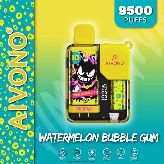 Cigarro Eletrônico Descartável Atacado – Aivono AIM TANK 9500 chiclete de melancia FR2FJJ44