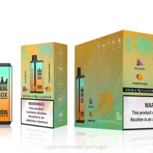 Cigarro Eletrônico Descartável Atacado – Bang Box 30.000 baforadas sabores duplos gelo razz azul e manga morango 8T6073