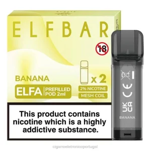 cigarro eletrónico iqos RB64315 banana ELFBAR Elfa vagem pré-cheia – 2ml – 20mg (2 embalagens)