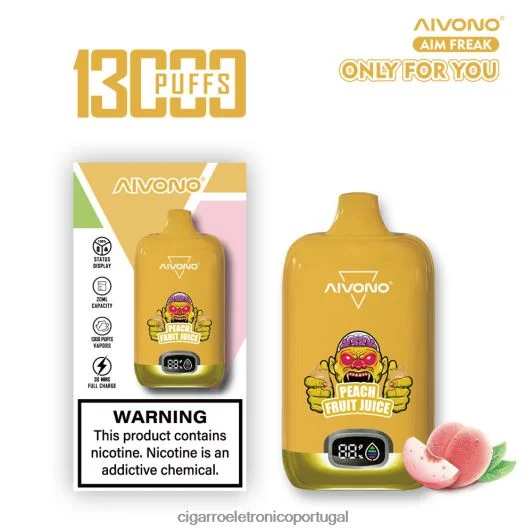 Cigarro Eletrónico Portugal – Aivono AIM FREAK 13.000 suco de pêssego FR2FJJ245