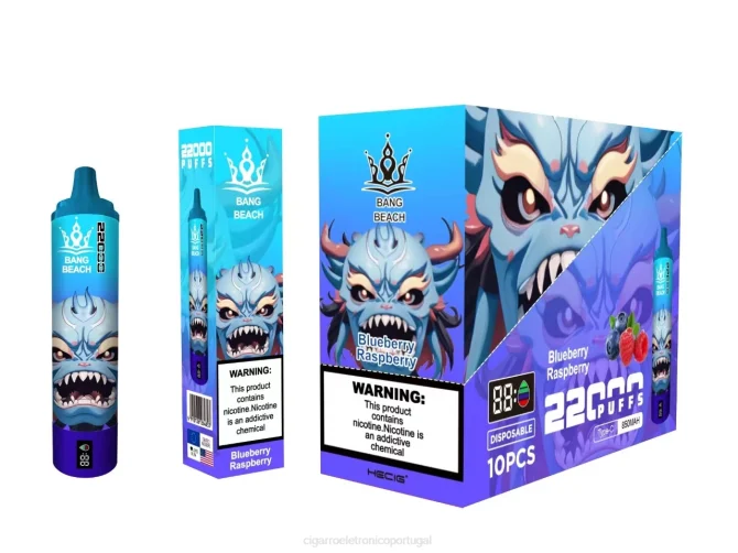 Cigarro Eletrónico Portugal – Bang Beach Tela inteligente de 22.000 baforadas framboesa mirtilo 8T6014