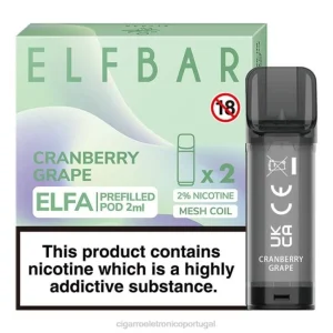 cigarro eletrónico portugal RB64334 uva amora ELFBAR Elfa vagem pré-cheia – 2ml – 20mg (2 embalagens)
