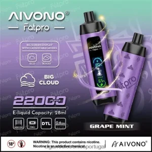 Cigarro Eletrónico Preço Portugal – Aivono Fatpro 22.000 hortelã de uva FR2FJJ2