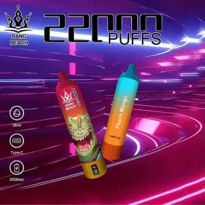 Cigarro Eletrónico Preço Portugal – Bang Beach Tela inteligente de 22.000 baforadas manga pêssego 8T6024