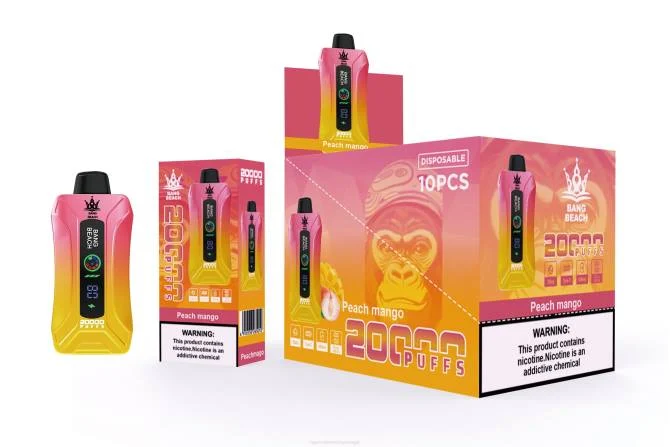 Cigarro Eletrónico Preço Portugal – Bang Beach Vape de tela inteligente de 20.000 sopros manga pêssego 8T602