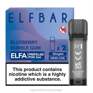 cigarro eletrónico preço portugal RB64333 chiclete de mirtilo ELFBAR Elfa vagem pré-cheia – 2ml – 20mg (2 embalagens)