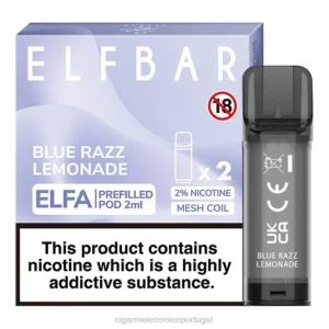 cigarro eletrônico RB64327 limonada razz azul ELFBAR Elfa vagem pré-cheia – 2ml – 20mg (2 embalagens)