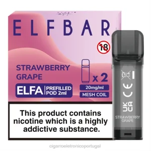 cigarro eletrônico RB64337 uva morango ELFBAR Elfa vagem pré-cheia – 2ml – 20mg (2 embalagens)