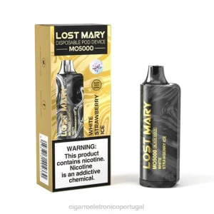 cigarro eletrônico RB64347 gelo de morango branco LOST MARY MO5000 ouro negro 10ml