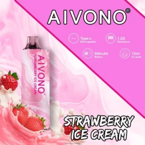Cigarro Eletrônico Vape – Aivono AIM GUN 7.000 sorvete de morango FR2FJJ105