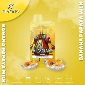 Cigarro Eletrônico Vape – Aivono AIM MAGIC cigarro de caixa de 5800 bocas leite de banana com mamão FR2FJJ94