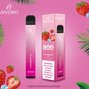 Cigarro Eletrônico Vape – Aivono AIM PLUS 800 gelo de morango FR2FJJ193