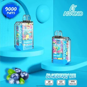 Cigarro Eletrônico Vape – Aivono AIM XXL Adesivo de boca 9000 transparente gelo de mirtilo FR2FJJ50