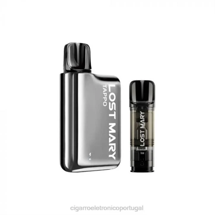 cigarro eletrônico vape RB64438 prata inoxidável x morango gelado LOST MARY Tappo kit vape pod