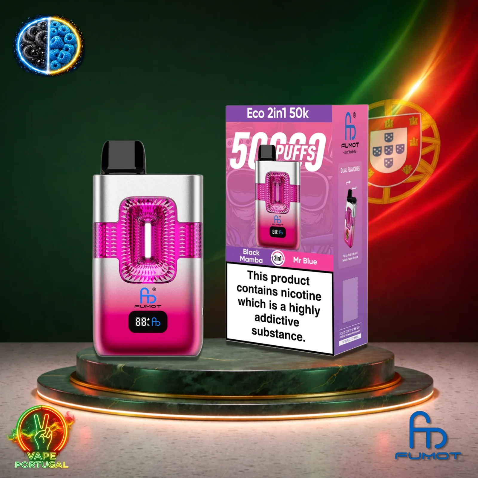 Fumot ECO 2in1 50K Puffs | Vape Descartável Portugal 2% Nicotina