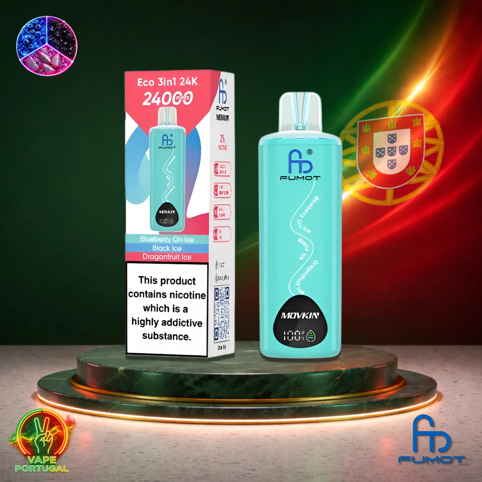 Fumot ECO 3in1 24K Puffs | Vape Descartável Portugal 2% Nicotina