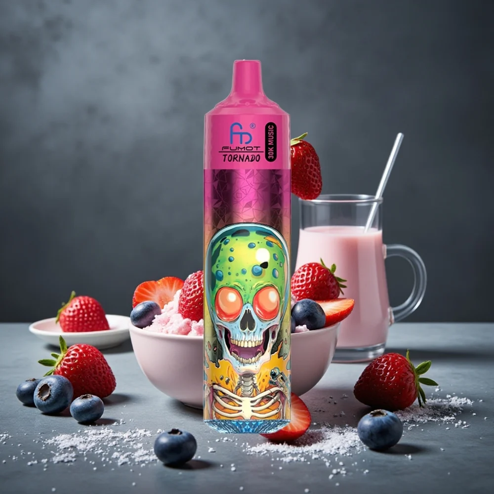 Fumot RandM Tornado 30000 Puffs 30mL 5% LED Mirtilo Morango Framboesa Sorvete