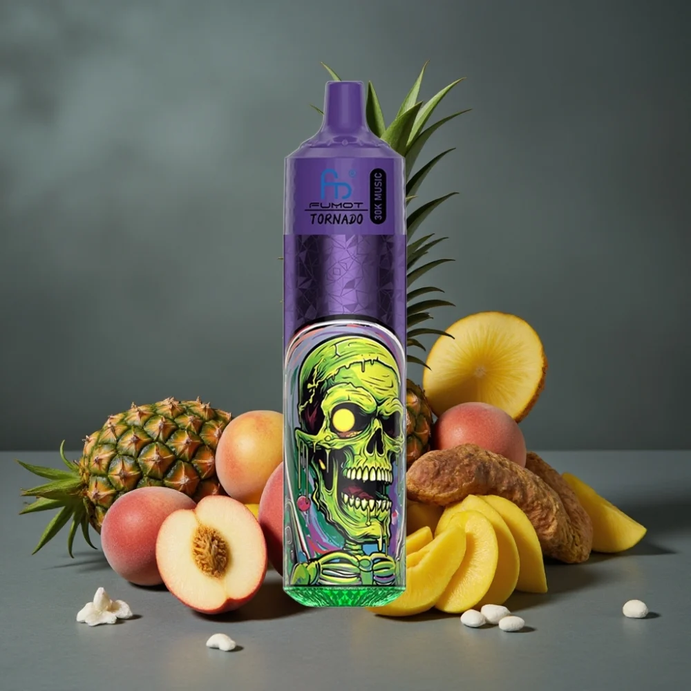 Fumot RandM Tornado 30000 Puffs 30mL 5% LED Pêssego Manga Abacaxi