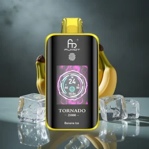 Fumot Tornado 25000 Puffs Banana Ice HD Screen 700mAh Recarregável Tipo-C