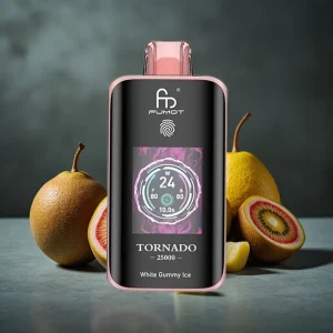Fumot Tornado 25000 Puffs com Tela HD, Bateria 700mAh Recarregável e Sabor Kiwi Maracujá Goiaba