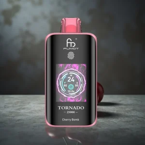 Fumot Tornado 25000 Puffs HD Screen 700mAh Bateria Recarregável 20ml Sabor Bomba de Cereja