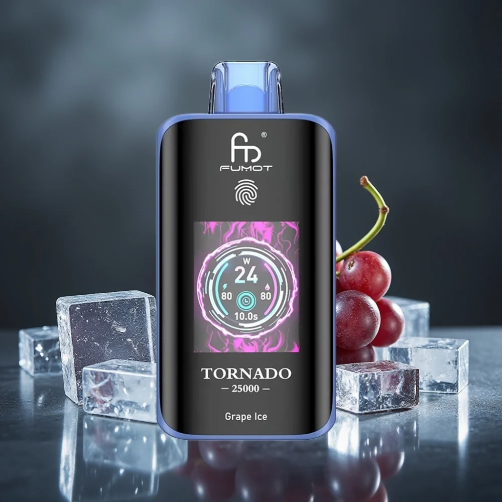 Fumot Tornado 25000 Puffs HD Screen 700mAh Recarregável 20ml Uva Gelo