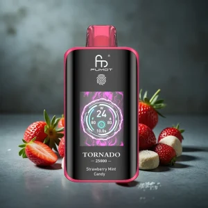 Fumot Tornado 25000 Puffs Recarregável Tela HD Sabor Morango Menta Doce