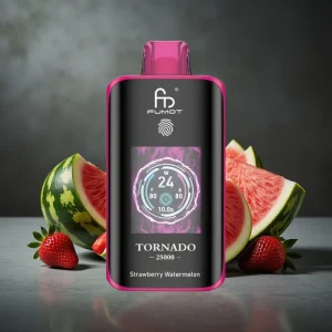 Fumot Tornado 25000 Puffs Tela HD Bateria 700mAh Recarregável Morango Melancia