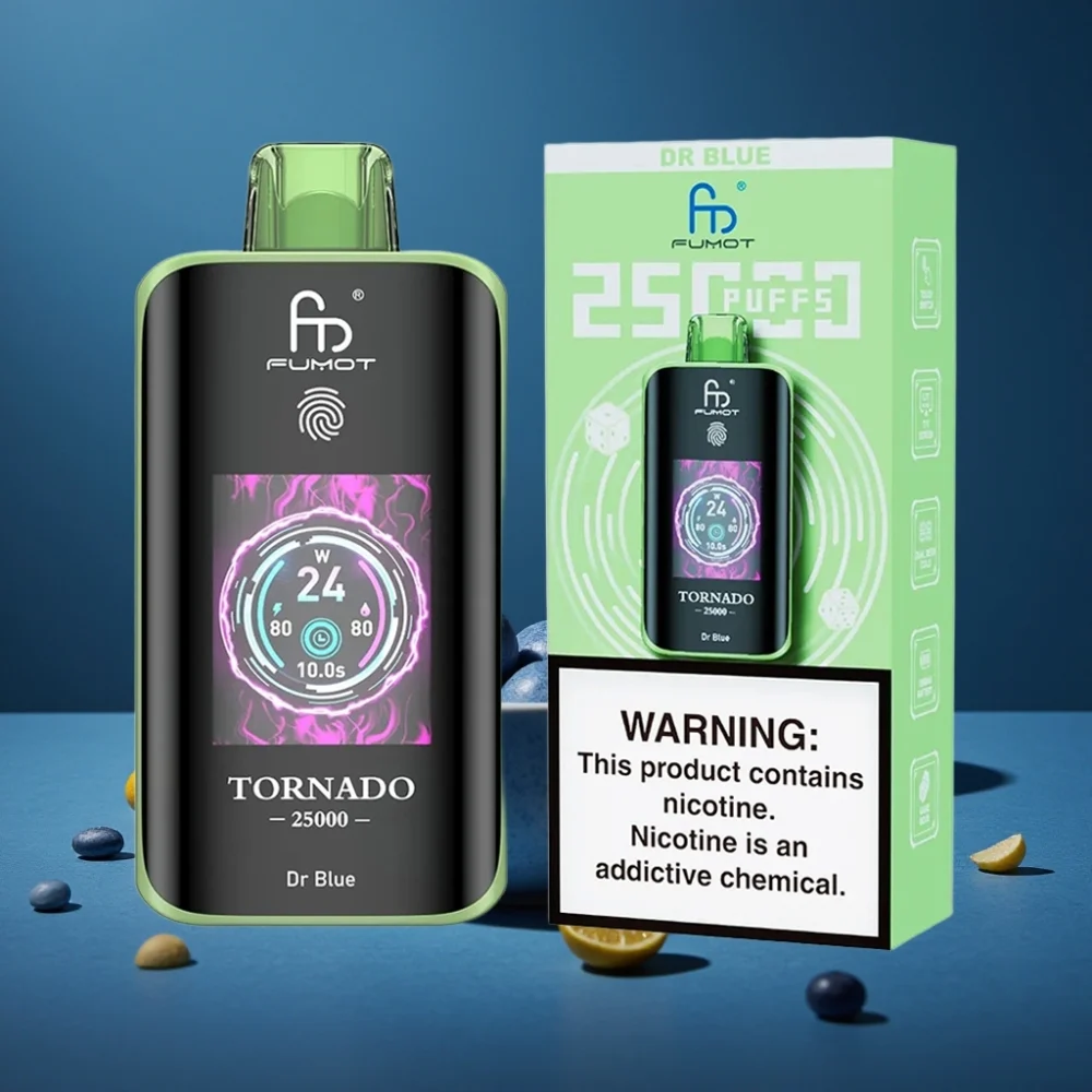 Fumot Tornado 25000 Puffs Tela HD Bateria Recarregável 700mAh Sabor Dr Blue - Image 2