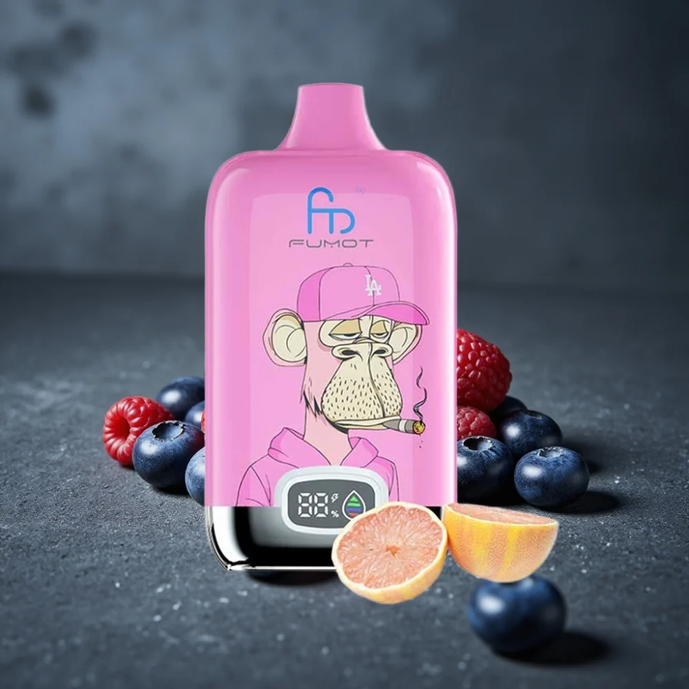Fumot Tornado Digital Box 12000 Puffs 20ml Blueberry Framboesa Bateria 550mAh Recarregável